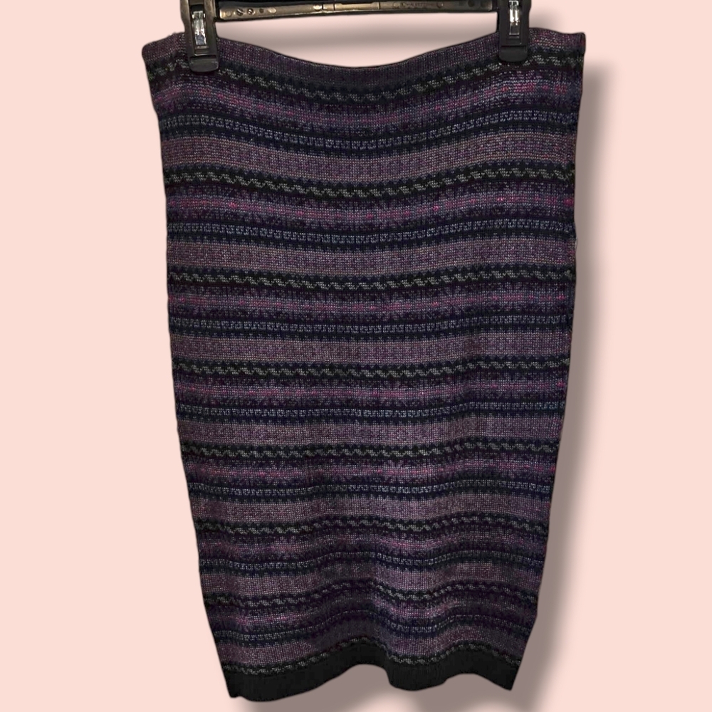 Lauren Ralph Lauren Purple Black Knee-Length Pencil Skirt New - Picture 7 of 9